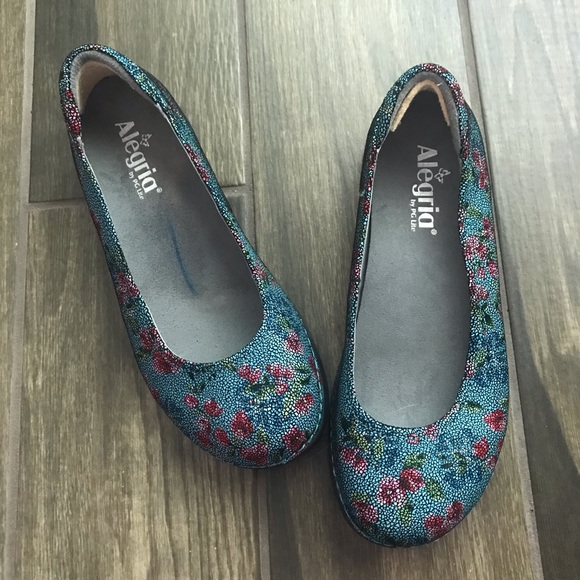 Alegria Shoes - Alegria Aqua Floral Petal Ballerina Flats Sz 8